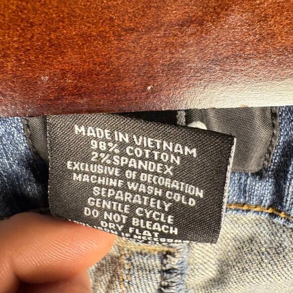 Touch by Alyssa Milano Verticle Stripe Low-rise Boot-Cut Bears Jeans Size 10 - Picture 8 of 14